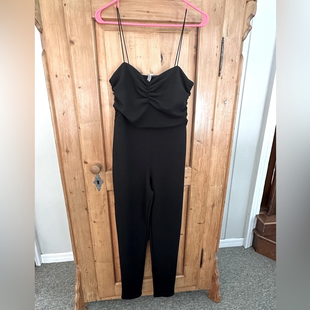 Asos Black Jumpsuit US Sz 10 w/Thin Shoulder Straps NWT